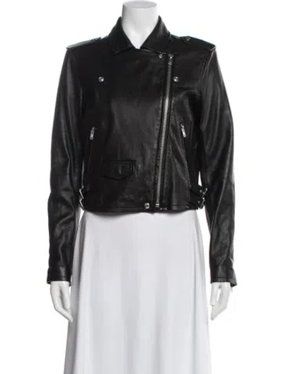 Pre-owned Iro Lamb Leather Biker Jacket In Black