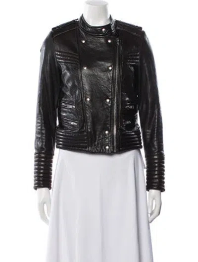 Pre-owned Iro Lamb Leather Biker Jacket In Black