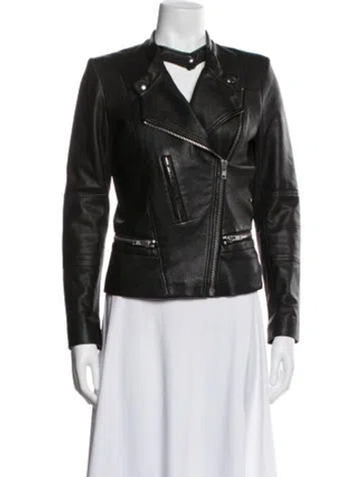 Pre-owned Iro Lamb Leather Biker Jacket In Black