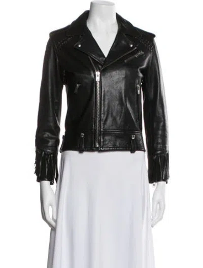 Pre-owned Iro Lamb Leather Biker Jacket In Black