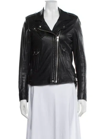 Pre-owned Iro Lamb Leather Biker Jacket In Black