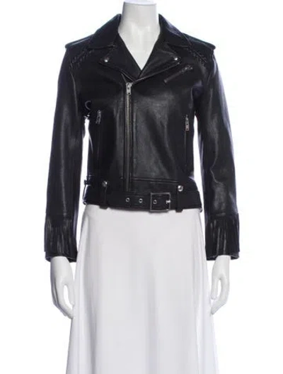 Pre-owned Iro Lamb Leather Biker Jacket In Black