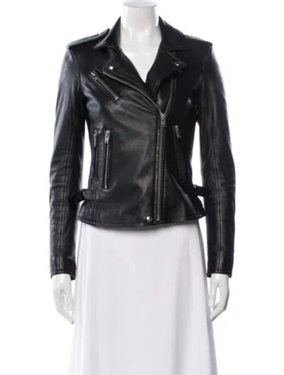 Pre-owned Iro Lamb Leather Biker Jacket In Black