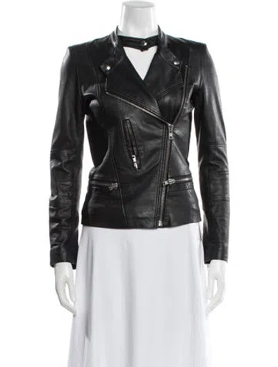 Pre-owned Iro Lamb Leather Biker Jacket In Black