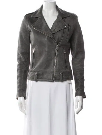 Pre-owned Iro Lamb Leather Biker Jacket In Black