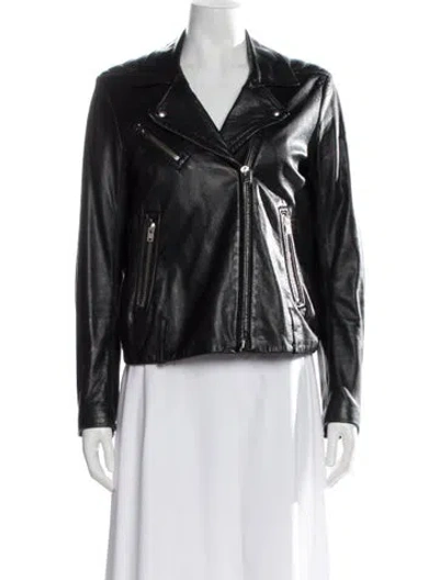 Pre-owned Iro Lamb Leather Biker Jacket In Black