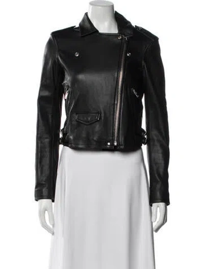 Pre-owned Iro Lamb Leather Biker Jacket In Black