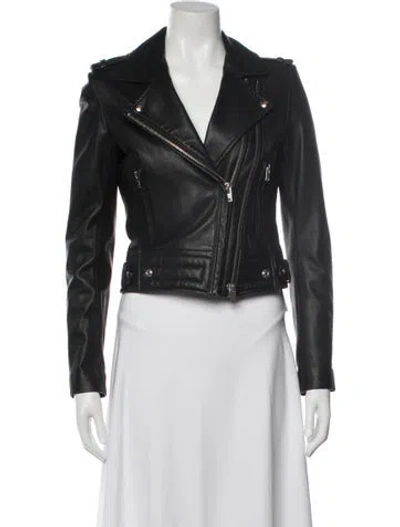 Pre-owned Iro Lamb Leather Biker Jacket In Black