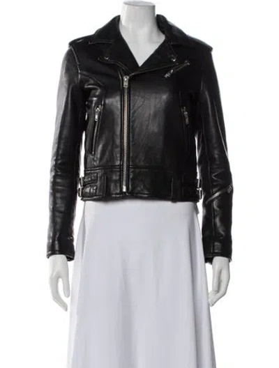 Pre-owned Iro Lamb Leather Biker Jacket In Black