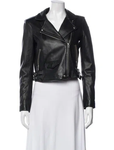 Pre-owned Iro Lamb Leather Biker Jacket In Black