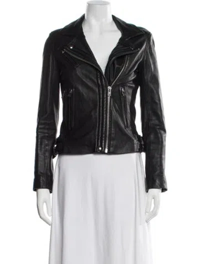 Pre-owned Iro Lamb Leather Biker Jacket In Black
