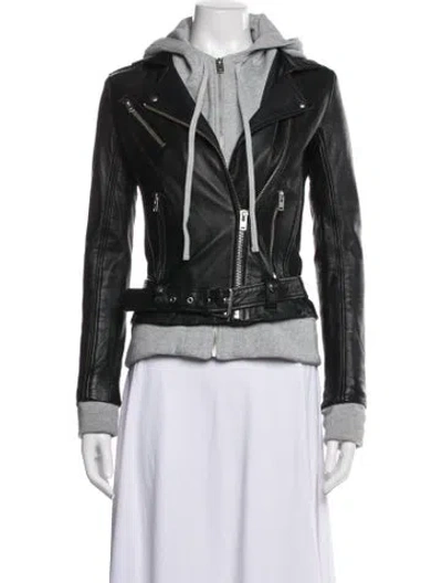Pre-owned Iro Lamb Leather Biker Jacket In Black