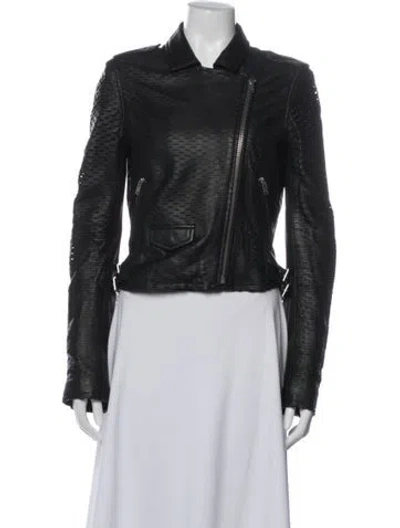 Pre-owned Iro Lamb Leather Biker Jacket In Black