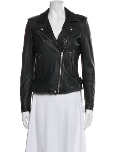 Pre-owned Iro Lamb Leather Biker Jacket In Black