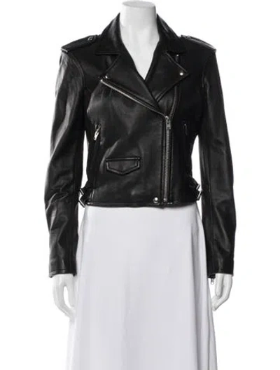 Pre-owned Iro Lamb Leather Biker Jacket In Black