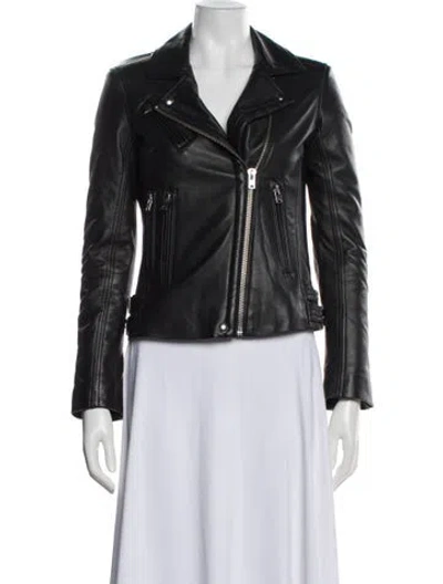 Pre-owned Iro Lamb Leather Biker Jacket In Black