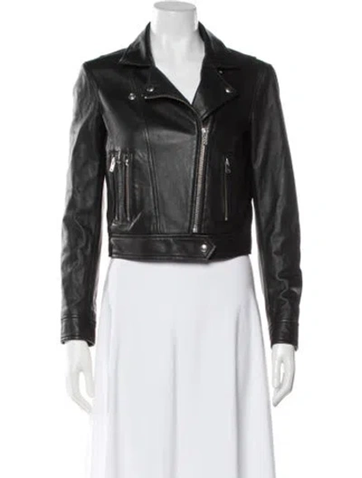Pre-owned Iro Lamb Leather Biker Jacket In Black