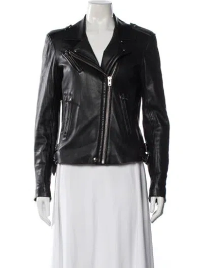 Pre-owned Iro Lamb Leather Biker Jacket In Black