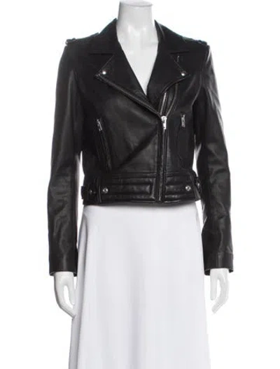 Pre-owned Iro Lamb Leather Biker Jacket In Black