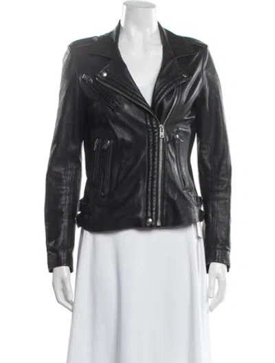 Pre-owned Iro Lamb Leather Biker Jacket In Black