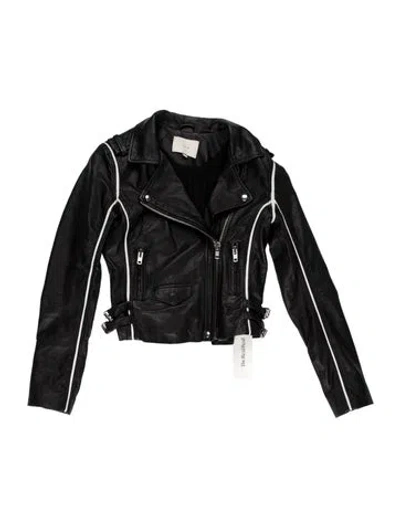 Pre-owned Iro Lamb Leather Biker Jacket In Black