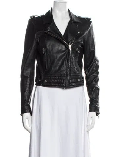 Pre-owned Iro Lamb Leather Biker Jacket In Black