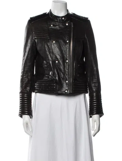 Pre-owned Iro Lamb Leather Biker Jacket In Black