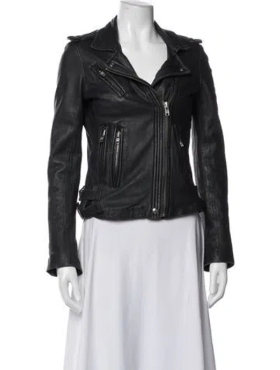 Pre-owned Iro Lamb Leather Biker Jacket In Black
