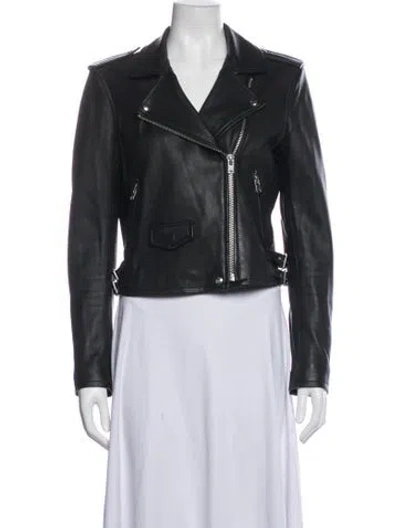 Pre-owned Iro Lamb Leather Biker Jacket In Black