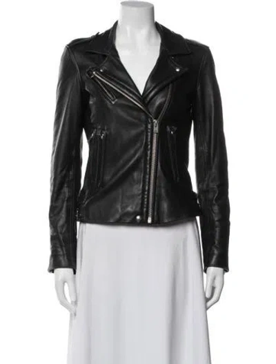 Pre-owned Iro Lamb Leather Biker Jacket In Black