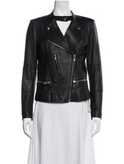 Pre-owned Iro Lamb Leather Biker Jacket In Black