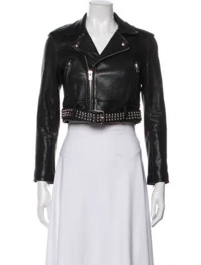 Pre-owned Iro Lamb Leather Biker Jacket In Black