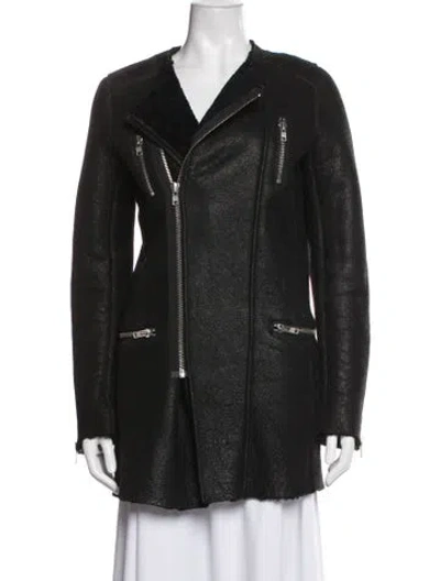 Pre-owned Iro Lamb Leather Biker Jacket In Black