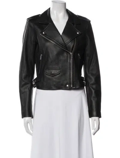 Pre-owned Iro Lamb Leather Biker Jacket In Black