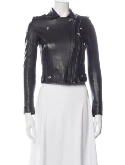 Pre-owned Iro Lamb Leather Biker Jacket In Black
