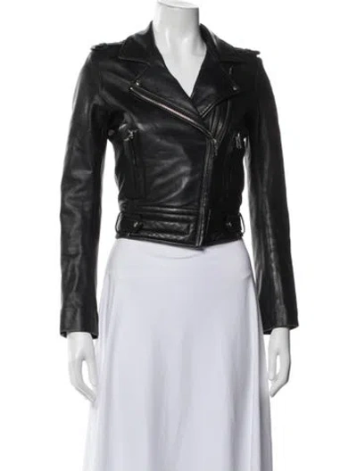 Pre-owned Iro Lamb Leather Biker Jacket In Black
