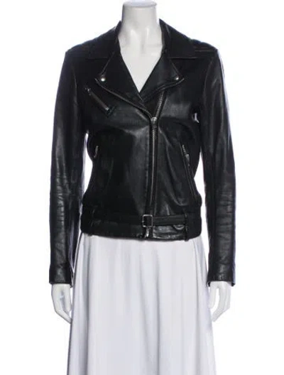 Pre-owned Iro Lamb Leather Biker Jacket In Black