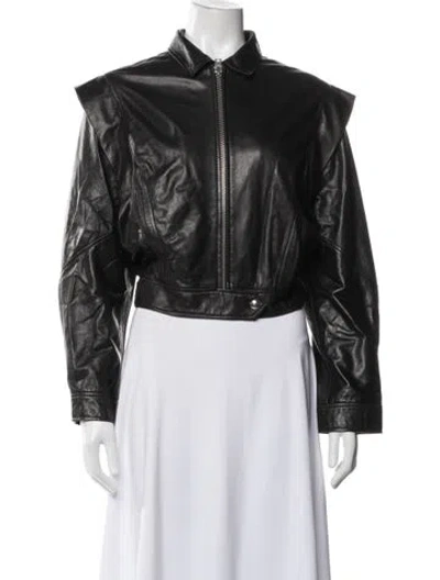 Pre-owned Iro Lamb Leather Biker Jacket In Black