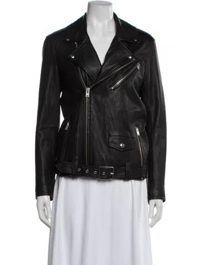Pre-owned Iro Lamb Leather Biker Jacket In Black