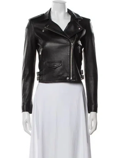 Pre-owned Iro Lamb Leather Biker Jacket In Black
