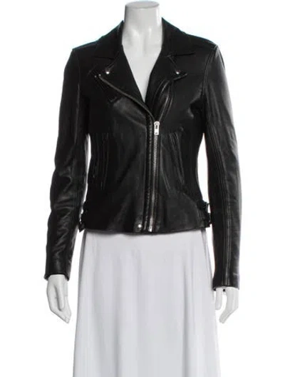 Pre-owned Iro Lamb Leather Biker Jacket In Black