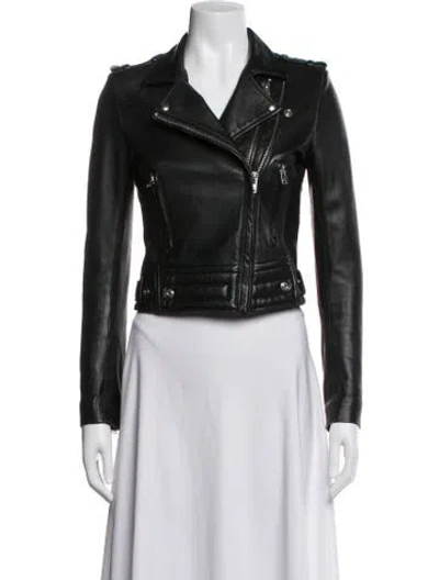 Pre-owned Iro Lamb Leather Biker Jacket In Black