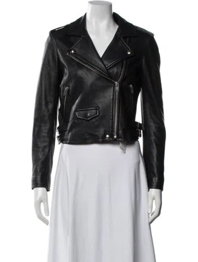 Pre-owned Iro Lamb Leather Biker Jacket In Black