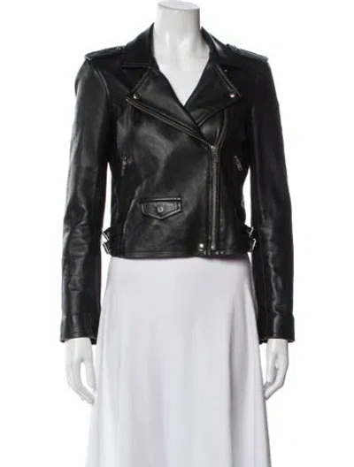 Pre-owned Iro Lamb Leather Biker Jacket In Black