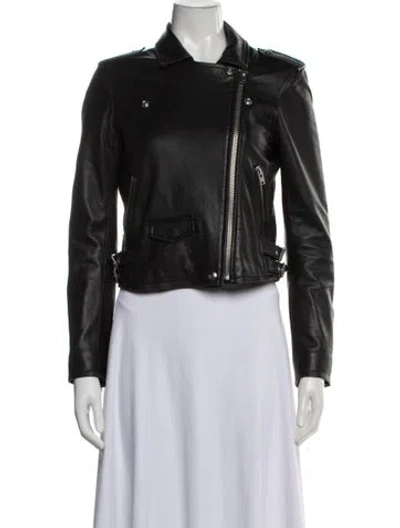 Pre-owned Iro Lamb Leather Biker Jacket In Black