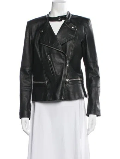 Pre-owned Iro Lamb Leather Biker Jacket In Black
