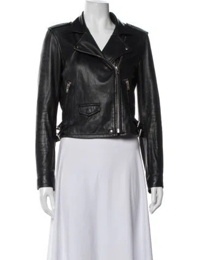 Pre-owned Iro Lamb Leather Biker Jacket In Black