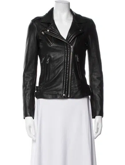 Pre-owned Iro Lamb Leather Biker Jacket In Black