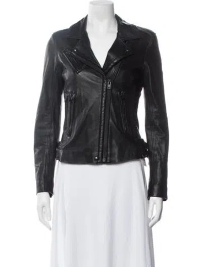Pre-owned Iro Lamb Leather Biker Jacket In Black