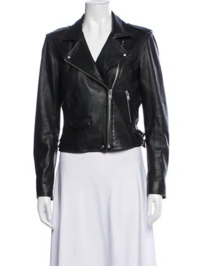 Pre-owned Iro Lamb Leather Biker Jacket In Black